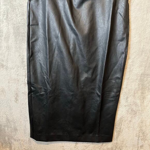 Spanx Leather Like Sleeveless Sheath Dress Luxe Black 20392R Size Small‎ - Picture 3 of 9